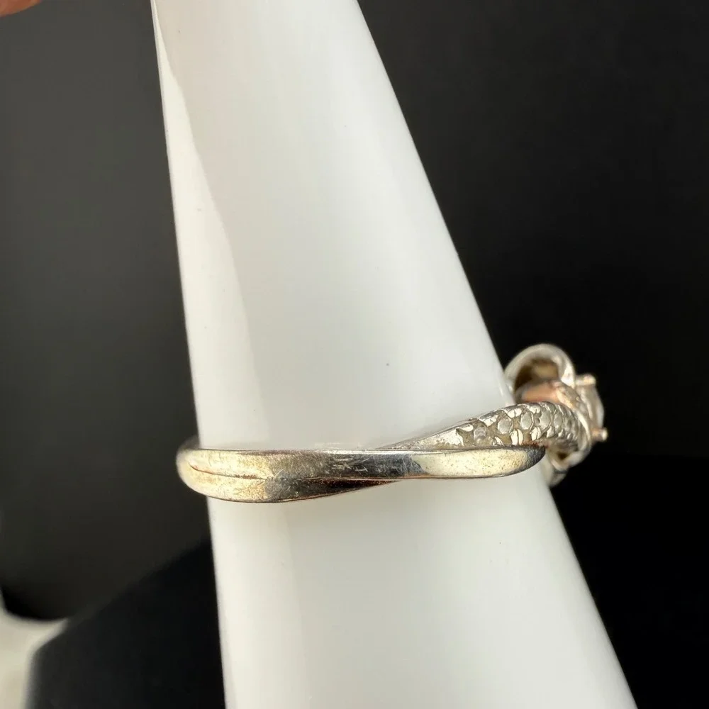 Vintage Sterling Silver Ring Cocktail Signed IBB Size 8.75